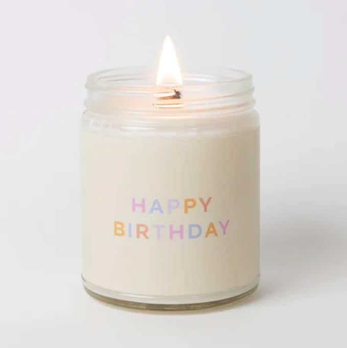 Fontana Candle Co. Celebration Collection, Happy Birthday Gift – 9oz Scented Candles Made with Beeswax, Coconut Oil & Pure Essential Oils – Wood Wick, 35+ Hrs Clean Burn – Non-Toxic Candles for Home
