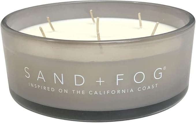 Sand + Fog Scented Candle - Vanilla Sandalwood-Additional Scents and Sizes–100% Cotton Lead-Free Wick - Luxury Air Freshening Jar Candles - Perfect Home Décor for Your Cocktail Table–34oz