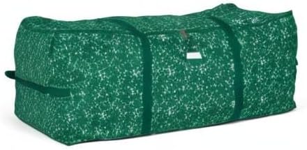 Covermates Keepsakes Christmas Tree Cinch Bag – Durable Polyester Tree Storage with Reinforced Handles & Built-in Cinch Straps – Trees, Lights & Holiday Décor, Green Snowflake