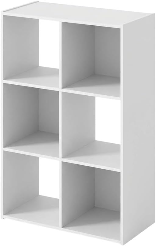 Furnifact White Bookcase with Durable Wooden Construction, Modern Design, Ample Storage, Stylish Finish, Ideal for Home or Office Use