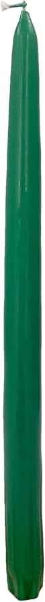 D'light Online Elegant 10" Unscented Holiday Green Taper Candles Premium Quality Candles Hand-Dipped, Dripless Tapered Candles and Smokeless - Set of 12 Individually Wrapped (10 Inch, Holiday Green)