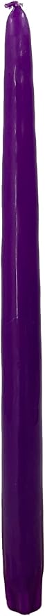 D'light Online Elegant 12" Unscented Purple Taper Candles, Premium Quality Hand-Dipped Tapered Candles, Dripless Tapers and Smokeless - Individually Wrapped (12 Inch, Purple)