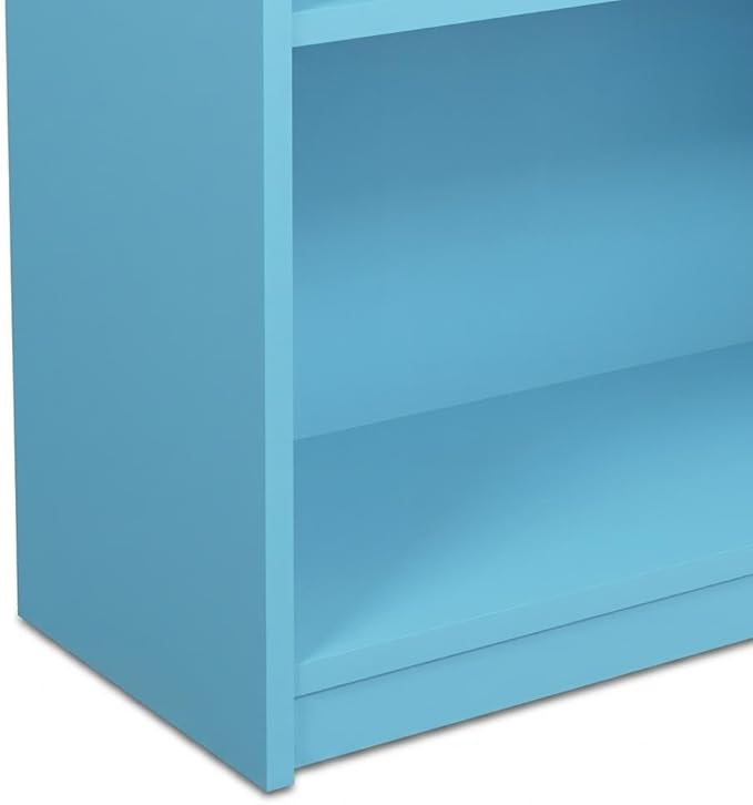 Furnifact Light Blue 3-Tier Adjustable Shelf Bookcase, Made of Wood, Modern Design, Versatile Storage, Easy Assembly