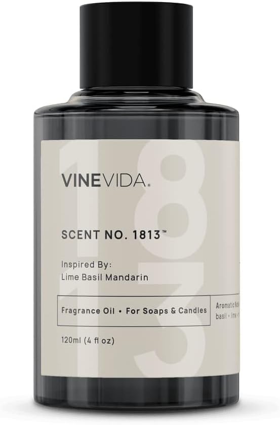 VINEVIDA [120mL] Lime Basil Mandarin Fragrance Oil for Candle Making - Natural Candle Oil Scents - Soap Making Essential Oil - Made in USA