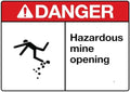 Danger Hazardous Mine Opening Sign 8X12 Inch Rust Free Aluminum,Uv Ink Printing,Indoor Or Outdoor Use