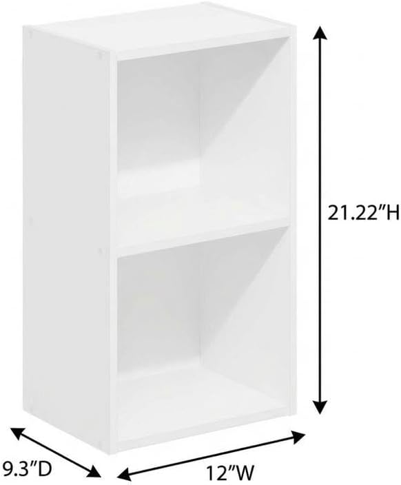 Furnifact White Bookcase with Wooden Shelves, Elegant Storage Solution, Modern Design, Durable Wood Material, Suitable for Living Room or Office Use