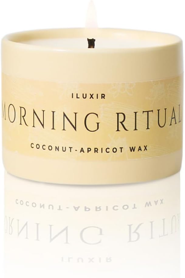 Morning Ritual Scented Candle – Palo Santo & Sandalwood Soy Candle for Meditation & Yoga – Earthy Moss Luxury Candle – Vegan, Phthalate-Free, Clean Burn – 5 oz, Made in USA