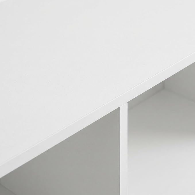 Furnifact White Bookcase with Sleek Wooden Design, Single Piece Construction, Modern Storage Solution for Living Room, Office, and Bedroom