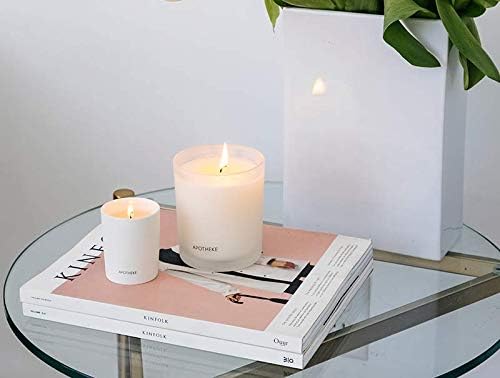 Apotheke Signature Scented Candles for Home, Sea Salt Grapefruit - 10.5 oz - Soy Wax, Non Toxic, Large Jar White - Luxury Candle Gifts for Women & Men - Pepper, Dew Drops, and Tarragon