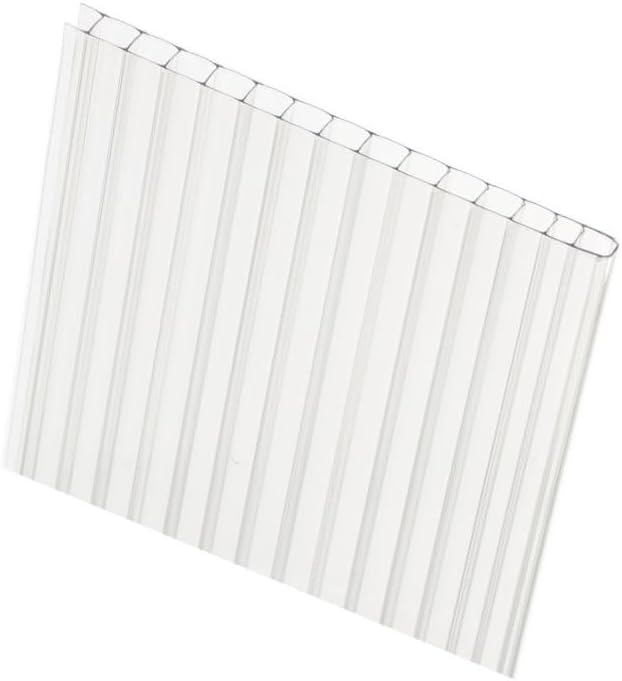 Multi-Wall or Twin Wall | Green House and Garden Panels | Thickness 6MM | 23.75" x 47.75" | Polycarbonate Panels Strong Impact and Shatterproof | Elevator Light Panels | Color: Clear