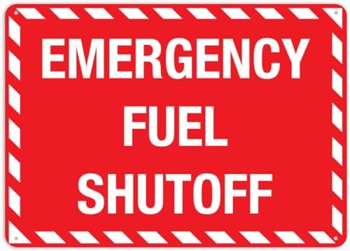 Emergency Fuel Shutoff Sign For House 12" X 8" Yard Sign, Premium Aluminum, Sun-Proof, Rust-Free