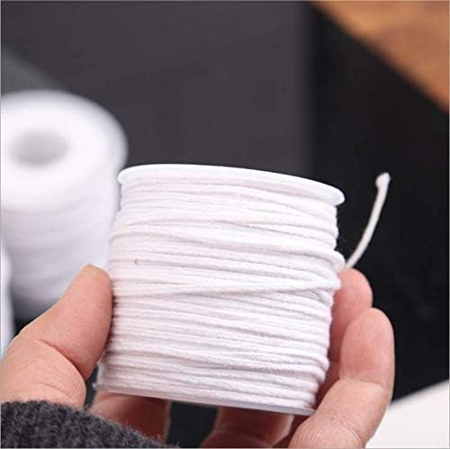 Candle Wicks Bulk 24 Ply 1.9mm #24ply/ft Braided Cotton Wick Spool 200 ft 66 Yards White Woven Wix Candle Wicks for Candle Making
