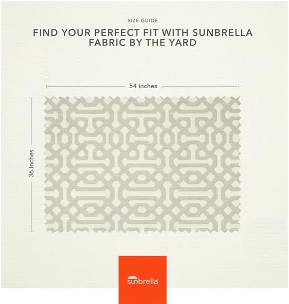 Sunbrella Outdoor Fabric by The Yard | Fretwork Pewter (Geometric) | Official Sunbrella Seller | Indoor or Outdoor Upholstery Fabric for Chairs, Cushions, Drapery, Pillows, Furniture