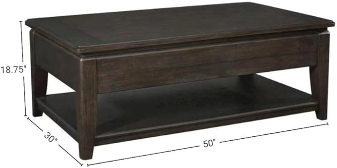 Furnifact Mahogany Lift Top Cocktail Table – Modern Coffee Table with Storage Shelf and Lift Mechanism, Ideal for Entertaining or Living Room Use