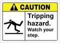 Caution Tripping Hazard Watch Your Step Sign For House Door Office Business Yard,Metal Aluminum Rust Free Sign - 12"" X 8"", Pre-Drilled Holes, Weather Resistant