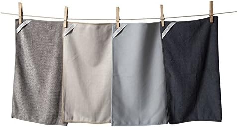 KAF Home Pantry Multipurpose Microfiber Textured Cleaning Cloth 4-Pack, 15 x 18-Inch, (1 Utility, 1 Stainless Steel, 1 Glass, 1 Wood)