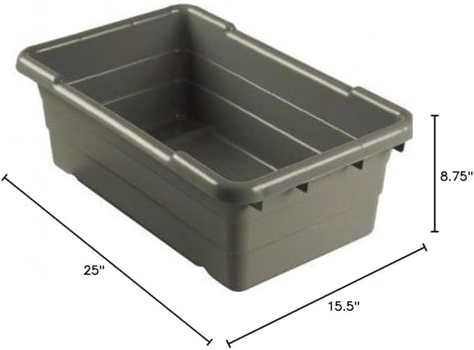 ULTRASOURCE Food Approved Bus Totes/Meat Lug (4 Totes Gray Inedible, 4 Frosted Lids)