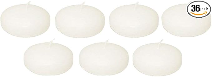 D'light Online Large Off-White 3 Inch Floating Candles for Events, Centerpieces at Weddings, Spa, Pool, Home Décor, for Cylinder Vases and Holiday Decorations - (Set of 36, Pale Ivory)