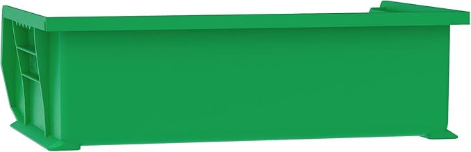 Akro-Mils 30255 AkroBins Plastic Storage Bins, Space-Saving Stackable Bins for Garage, Pantry, Craft Organization, 11" x 16" x 5", Green, 6-Pack