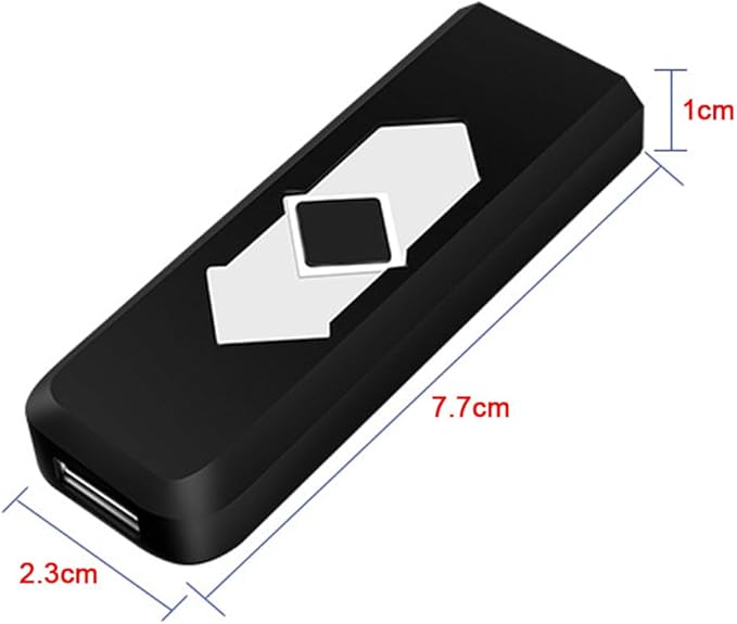 2Pcs Electronic Lighter Rechargeable USB Lighter Windproof Flameless Ignition (Black)