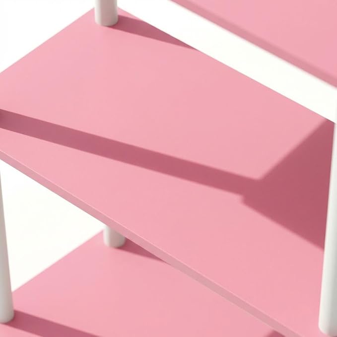 Furnifact Pink White Bookcase with Elegant Storage, Sturdy Wooden Construction, Modern Design, Ideal for Home Office or Living Room Decor