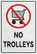 No Trolley Symbol Aluminum Sign Fade Resistant Easy Mounting Indoor/Outdoor Use Sign 12X8 Inch