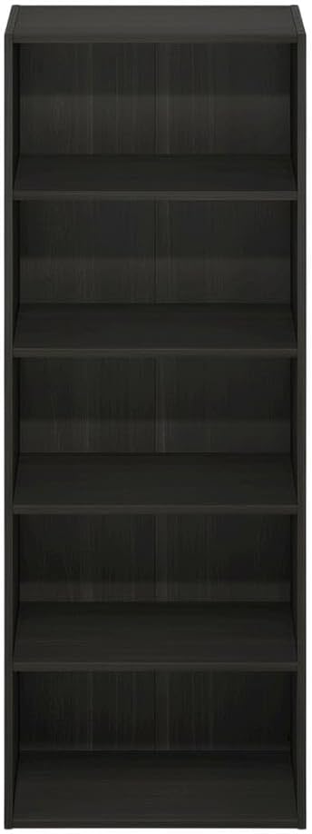 Furnifact Espresso Bookcase with Wooden Shelves, Modern Design, Durable Wood Construction, Stylish Home Office and Living Room Storage Solution