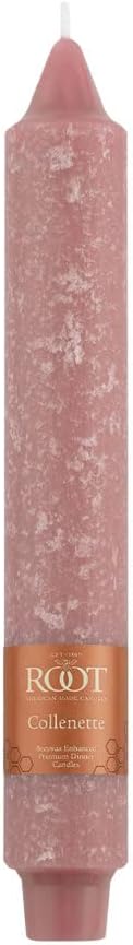 Root Candles Unscented Dinner Candles Premium Beeswax Blend Boxed Candle Set, 9-Inch, Dusty Rose, 4-Count