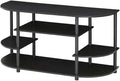 Furnifact White Corner TV Stand with Simple Design, Durable Composite Wood and PVC Tubes, Modern Style, Suitable for Living Room Entertainment Area