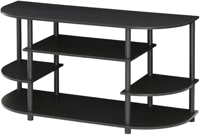 Furnifact White Corner TV Stand with Simple Design, Durable Composite Wood and PVC Tubes, Modern Style, Suitable for Living Room Entertainment Area