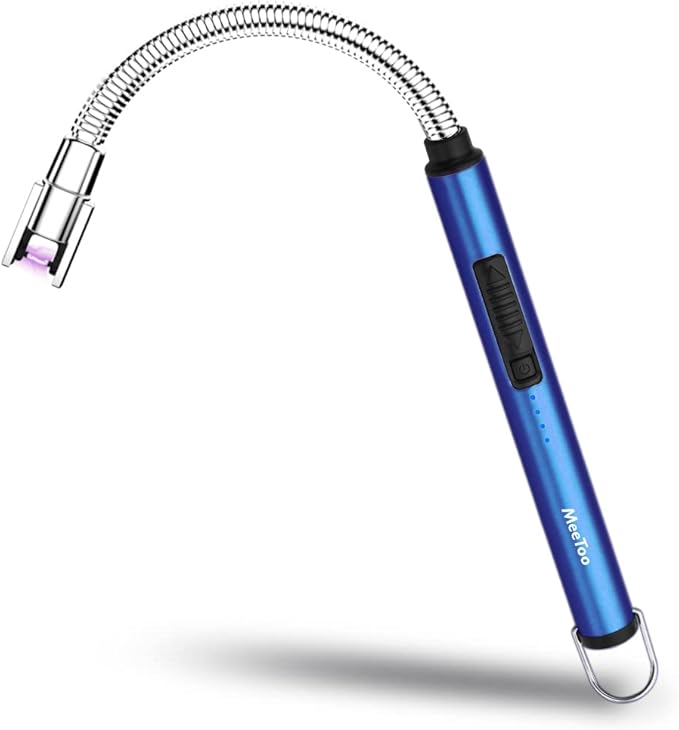 MeeToo Lighter, Electric Candle Rechargeable USB Lighter Plasma Arc for Candle Christmas Birthday Camping Dark Blue