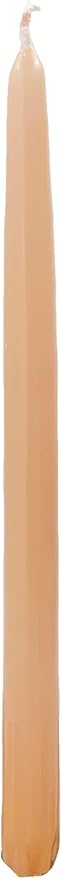 D'light Online Elegant 12" Unscented Spice Gold - Brown Taper Candles, Premium Quality Hand-Dipped Tapered Candles, Dripless and Smokeless - Set of 12 Individually Wrapped (12 Inch, Spice Gold)