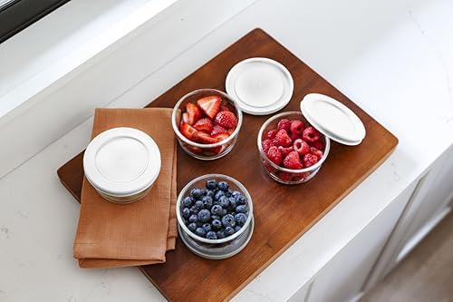 DURA LIVING 8-Piece Glass Food Storage Containers Set (4 Containers + 4 BPA-Free Lids) | 7-Ounce, Leakproof | Microwave, Freezer, Oven & Dishwasher Safe | Ideal for Meal Prep & Pantry Organization