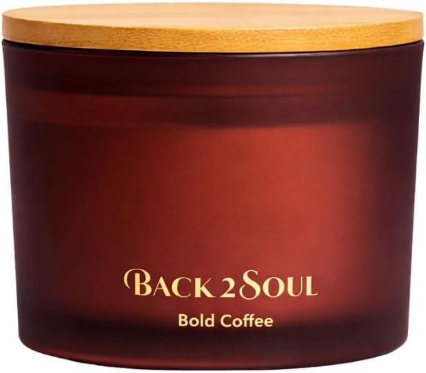 Non Toxic Candles 13.4 oz 50 Hours Burn Time, Scented Soy Candles, Clean Burning, Safe Non Toxic Design (Bold Coffee)