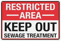 Metal Aluminum Sign Restricted Area Keep Out Sewage Treatment 12"X8" Aluminum Warning Signs For Property Business Yard House Office