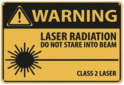 Caution Laser Radiation Do Not Stare Into Beam Sign 12X8 Inch Aluminum Uv Ink Printed For House And Business