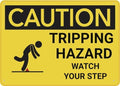 Caution Tripping Hazard Watch Your Step Sign Warning Tin Sign Home Kitchen Farm Garden Garage Wall Decor 12X8Inch