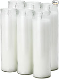 7 Day White Candles, 6 Pack of Unscented Devotional Candle in Clear Glass Jars, Long-Lasting Burn for Vigils, Prayer, Memorials, Meditation, Religious Catholic, Veladoras Blancas