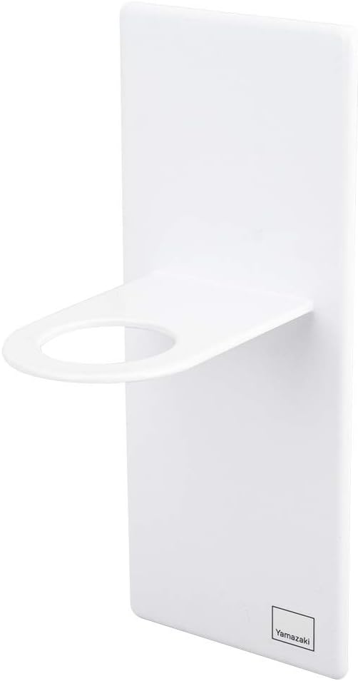 Yamazaki 4867 Magnetic Bathroom Dispenser Holder, White, Approx. W 2.8 x D 3.1 x H 6.7 inches (7 x 8 x 17 cm), Tower Floating Storage, Hygienic