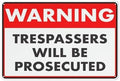 Placards Of Metal Warning Trespassers Will Be Prosecuted Outdoor Signs Aluminum 12X8 Inch Uv Ink Printed For House And Business
