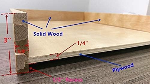 Elysian 14" Pull Out Kitchen Drawer for 18" Cabinets, Birch Solid Wood Storage Tray, 21"D x 3"H, Smooth Ball Bearing Glides, Sturdy Side Mount Design, Natural Finish