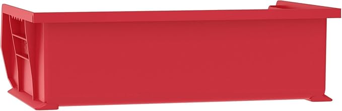 Akro-Mils 30255 AkroBins Plastic Storage Bins, Space-Saving Stackable Bins for Garage, Pantry, Craft Organization, 11" x 16" x 5", Red, 6-Pack