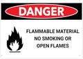 Danger Flammable Material Sign Aluminum 8X12 Inch Uv Ink Printed For House And Business