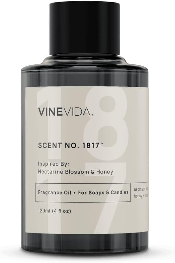 VINEVIDA [120mL] Nectarine Blossom & Honey Fragrance Oil for Candle Making - Natural Candle Oil Scents - Soap Making Essential Oil - Made in USA