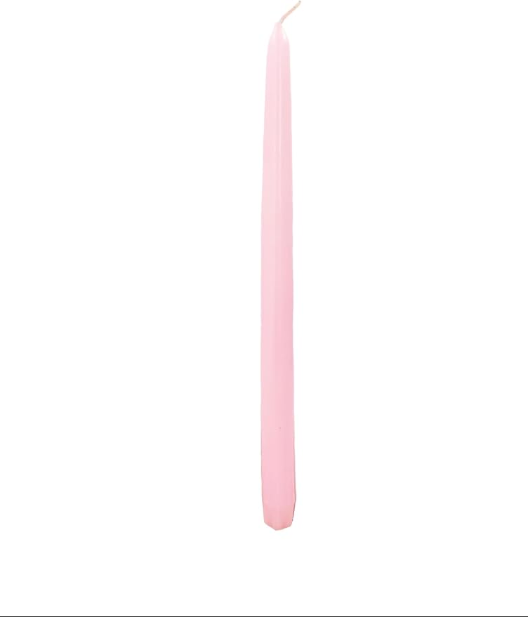 D'light Online Elegant 12" Pink Gradient Taper Candles Premium Quality- Unscented, Hand-Dipped Tapered Candles, Dripless and Smokeless - Set of 12 (12 Inch, Pink Gradient)