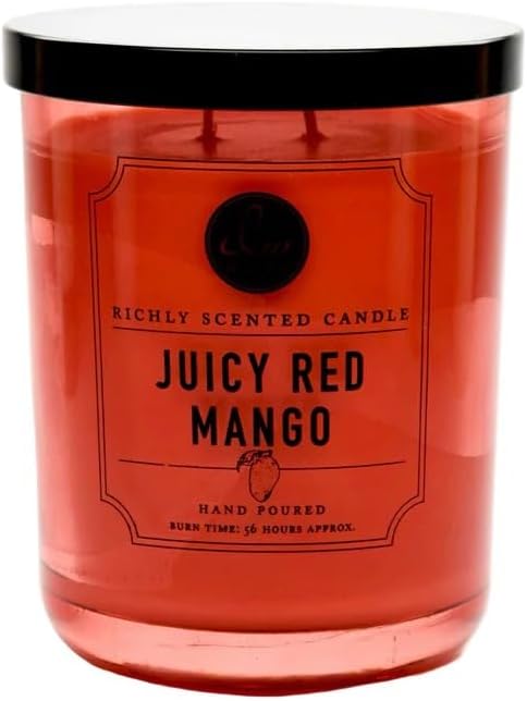 DW Home Juicy Red Mango Scented Candle for Home, 15 oz, Large Double Wick Candle Jar, Up to 56H Burn Time, Luxury Scented Candle for Relaxation, Gifting, Home Decor