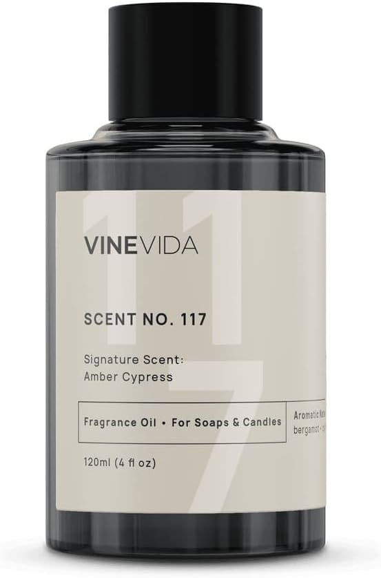 VINEVIDA [4 oz] Amber Cypress; Fragrance Oil for Candle Making and Soap Making - Premium Candle Scents for Soy Candles