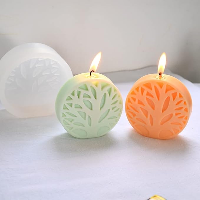 Cestony 3D Tree of Life Silicone Molds for Making Candle Resin Pillar Aromatherapy Gypsum Wax Soap Flower Specimen Clay Craft