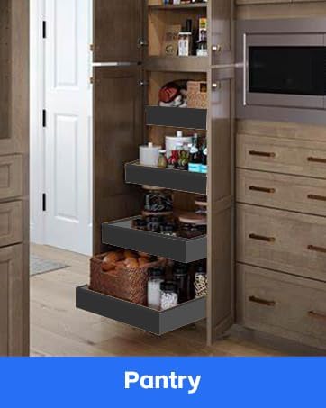 2Pack Expandable Pull Out Cabinet Organizer 21" Deep - Sliding Drawer Organizer Roll Out Shelves Adhesive - Adjustable Width 15.2"-26.2" W (Grey)
