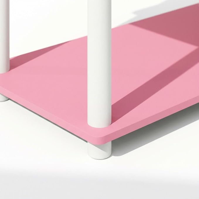 Furnifact Pink White Bookcase with Elegant Wooden Design, Sturdy Construction, Versatile Storage Solution, Ideal for Living Room or Home Office